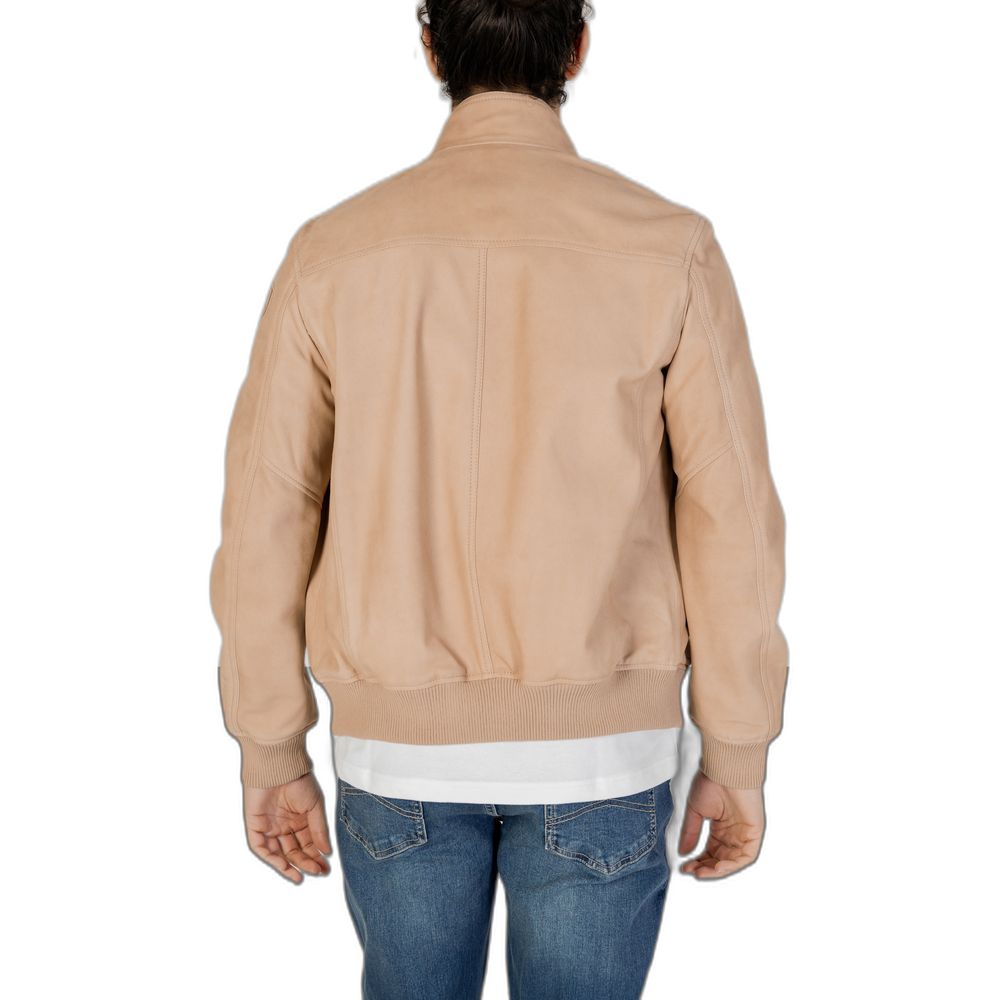 Beige Lederjacken &amp; Mantel