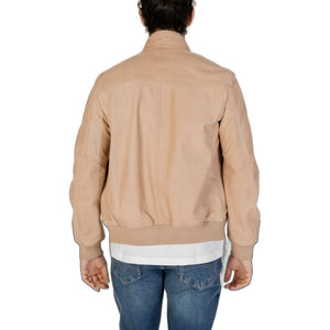 Beige Lederjacken &amp; Mantel