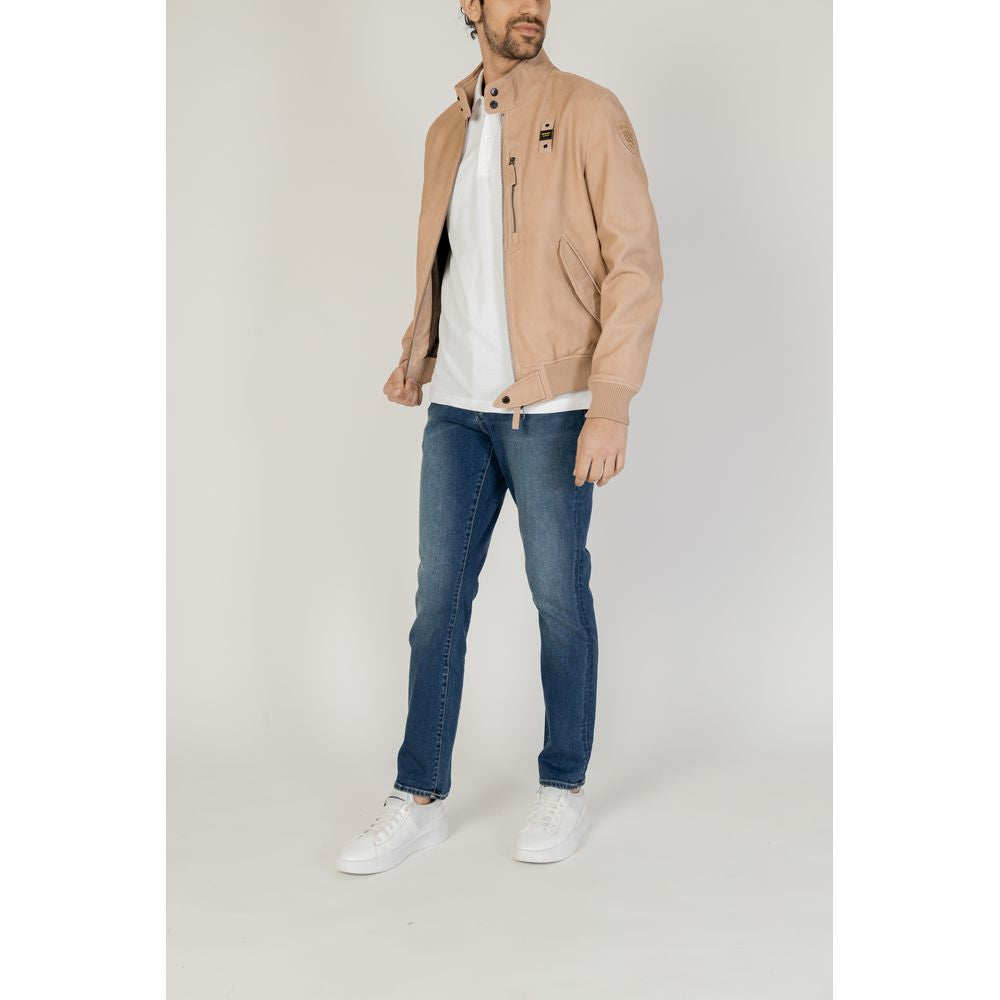 Beige Lederjacken &amp; Mantel