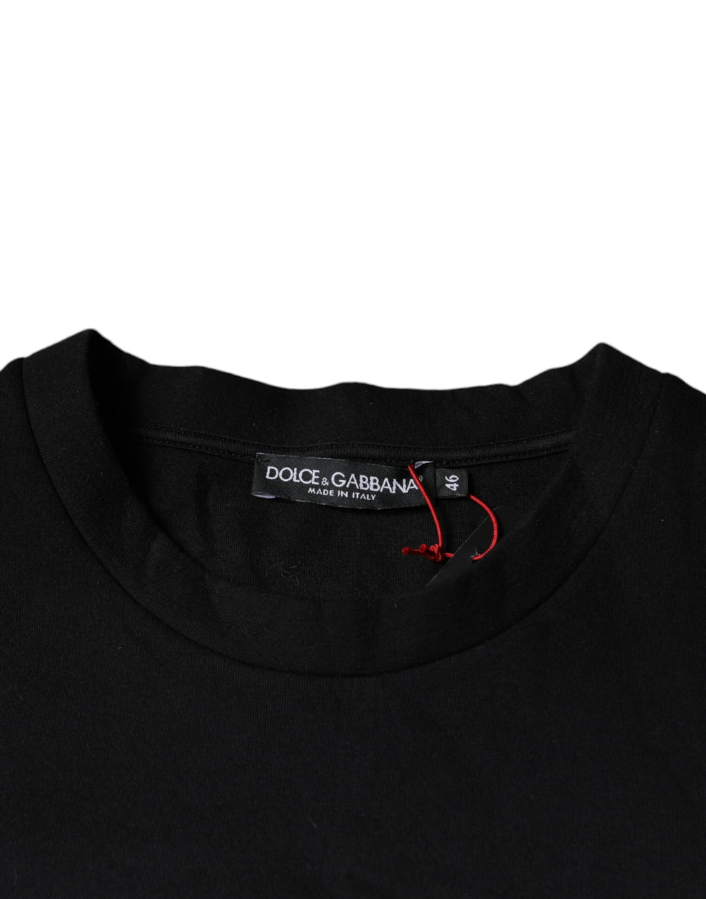 Schwarzes Kurzarm-T-Shirt aus Baumwolle mit Leopardenmuster