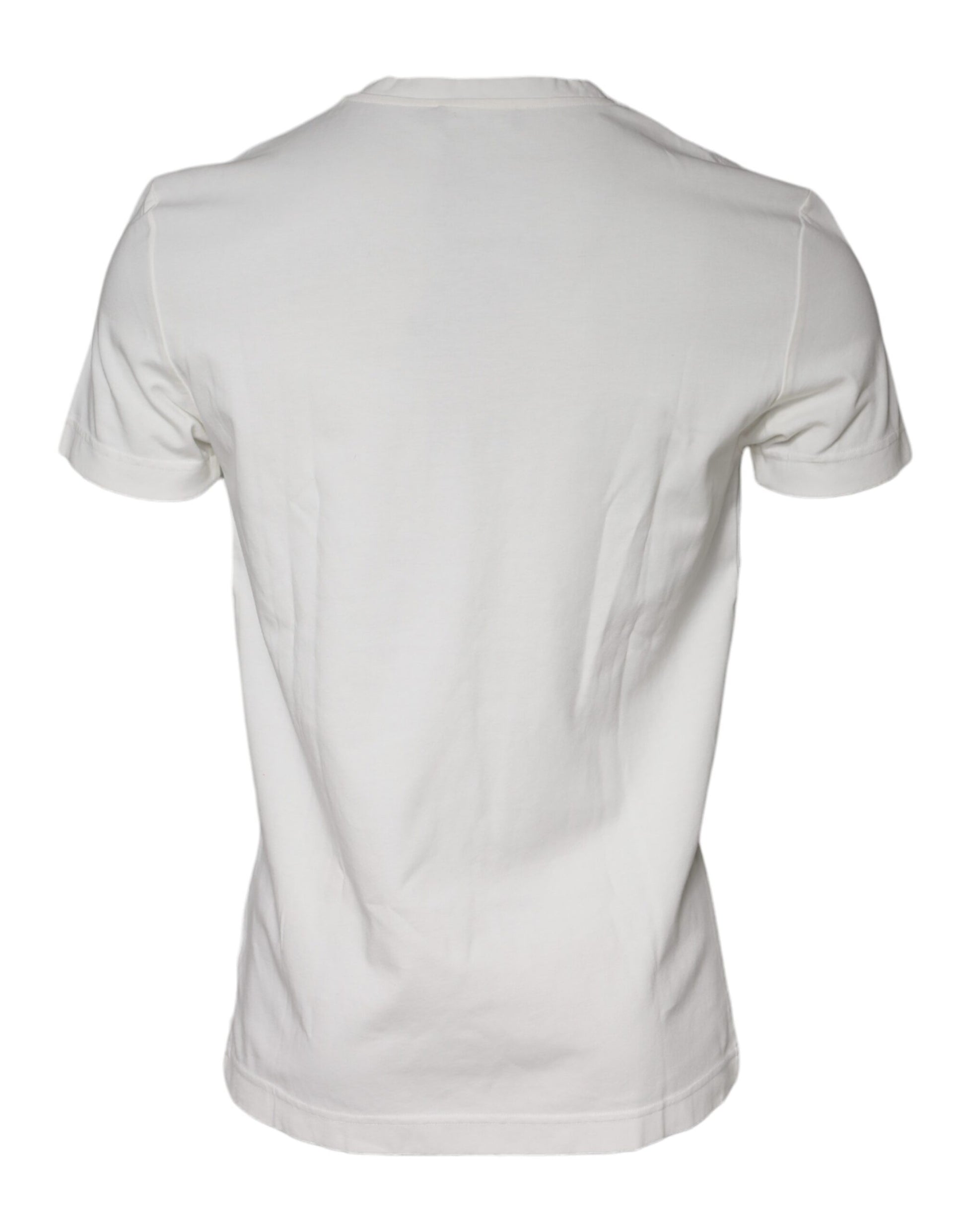 Weißes Baumwoll-T-Shirt mit kurzen Ärmeln und Bandana-Print