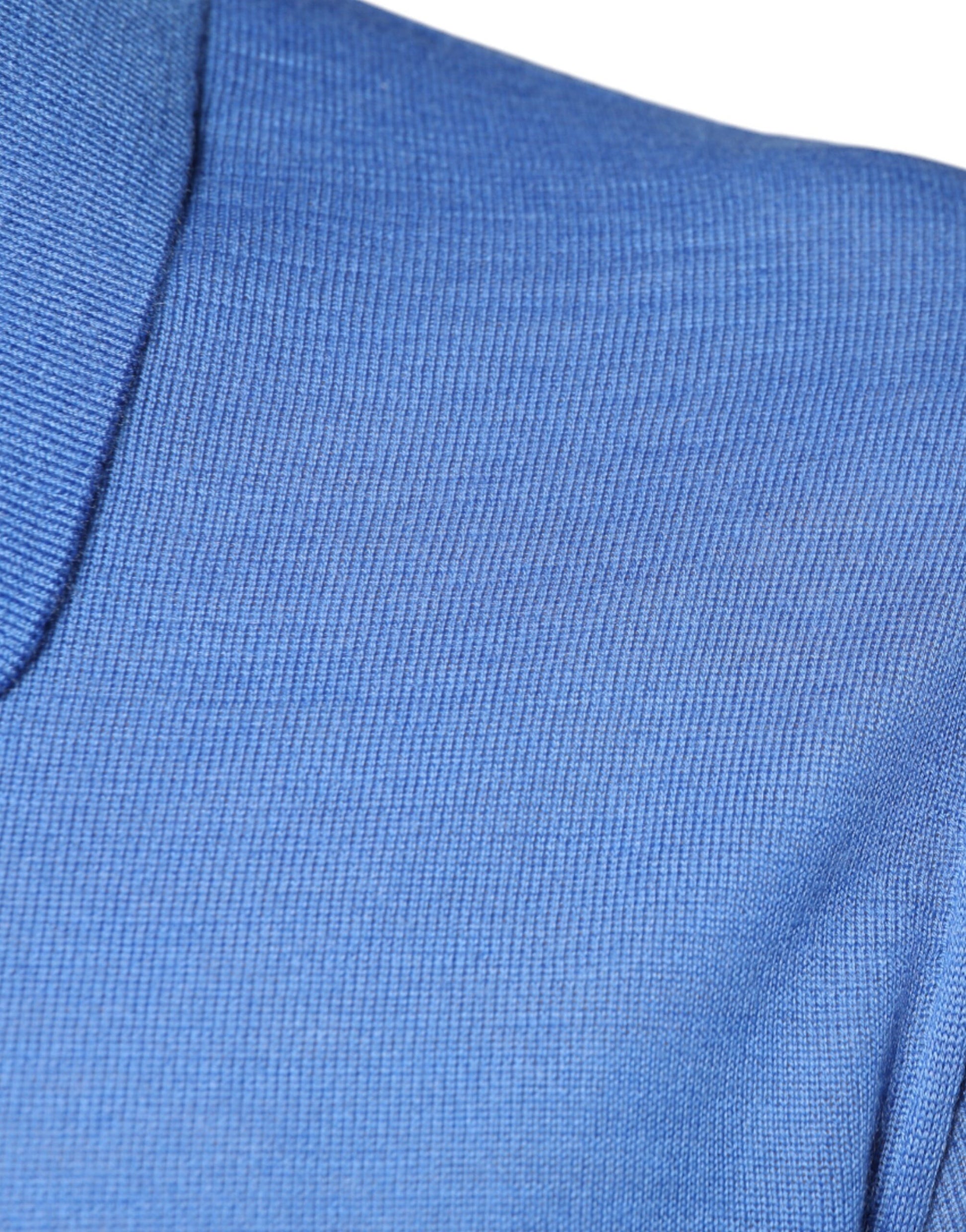 Blaues Poloshirt aus Kaschmir mit kurzen Ärmeln für Herren