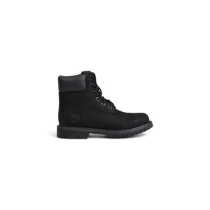 Schwarzer Stiefel aus recyceltem Leder