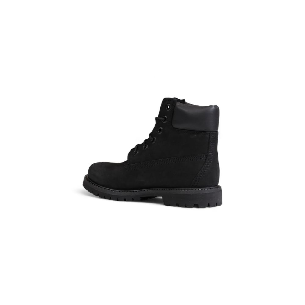 Schwarzer Stiefel aus recyceltem Leder