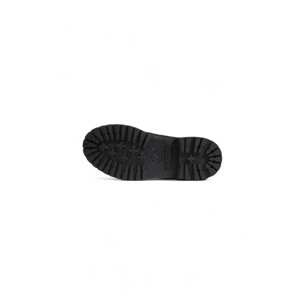 Schwarzer Stiefel aus recyceltem Leder
