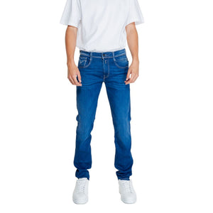 Blaue Jeans aus Baumwolle mit entspannter Passform