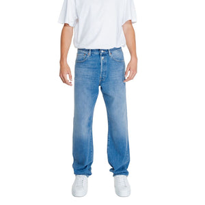 Blaue Jeans aus Baumwolle mit entspannter Passform