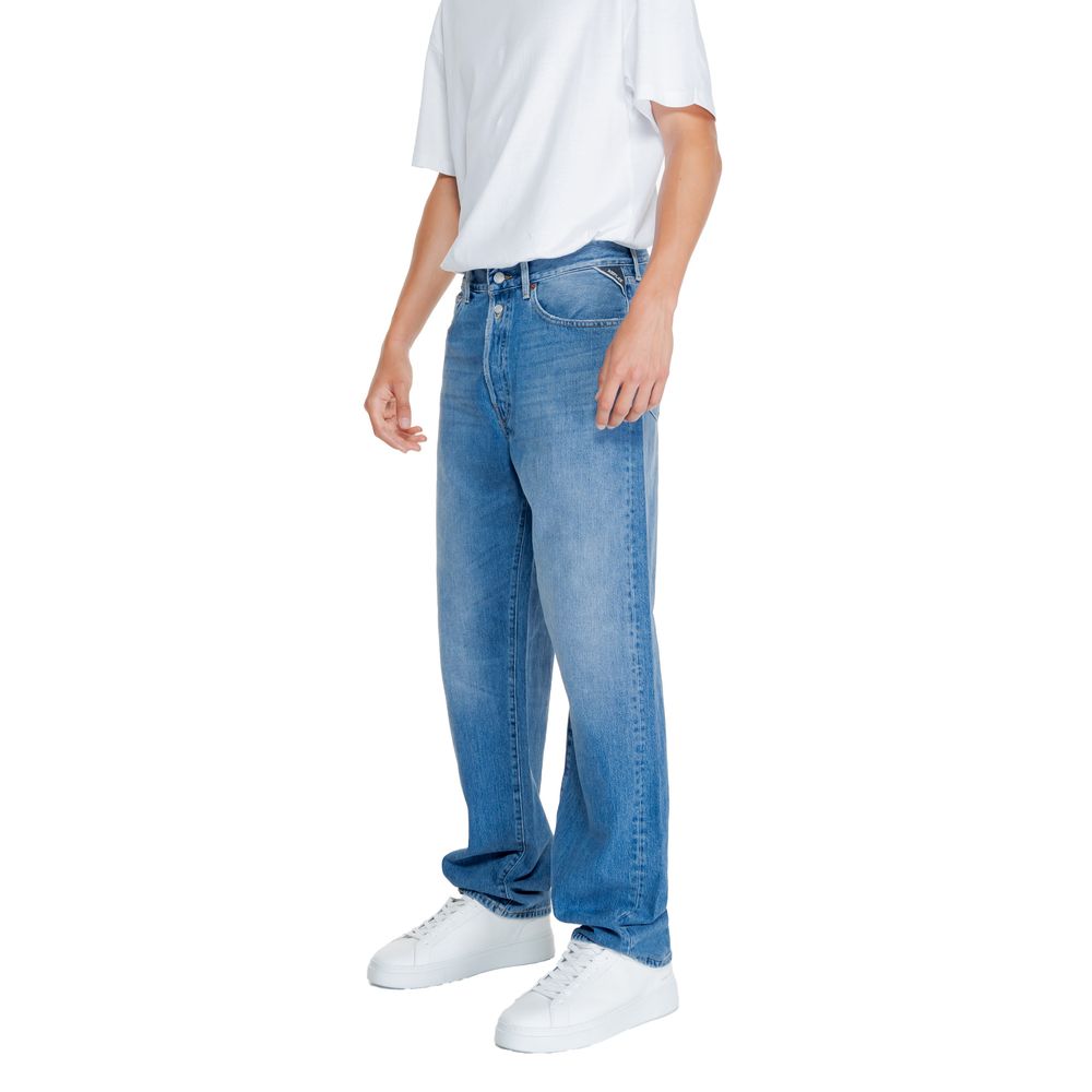 Blaue Jeans aus Baumwolle mit entspannter Passform
