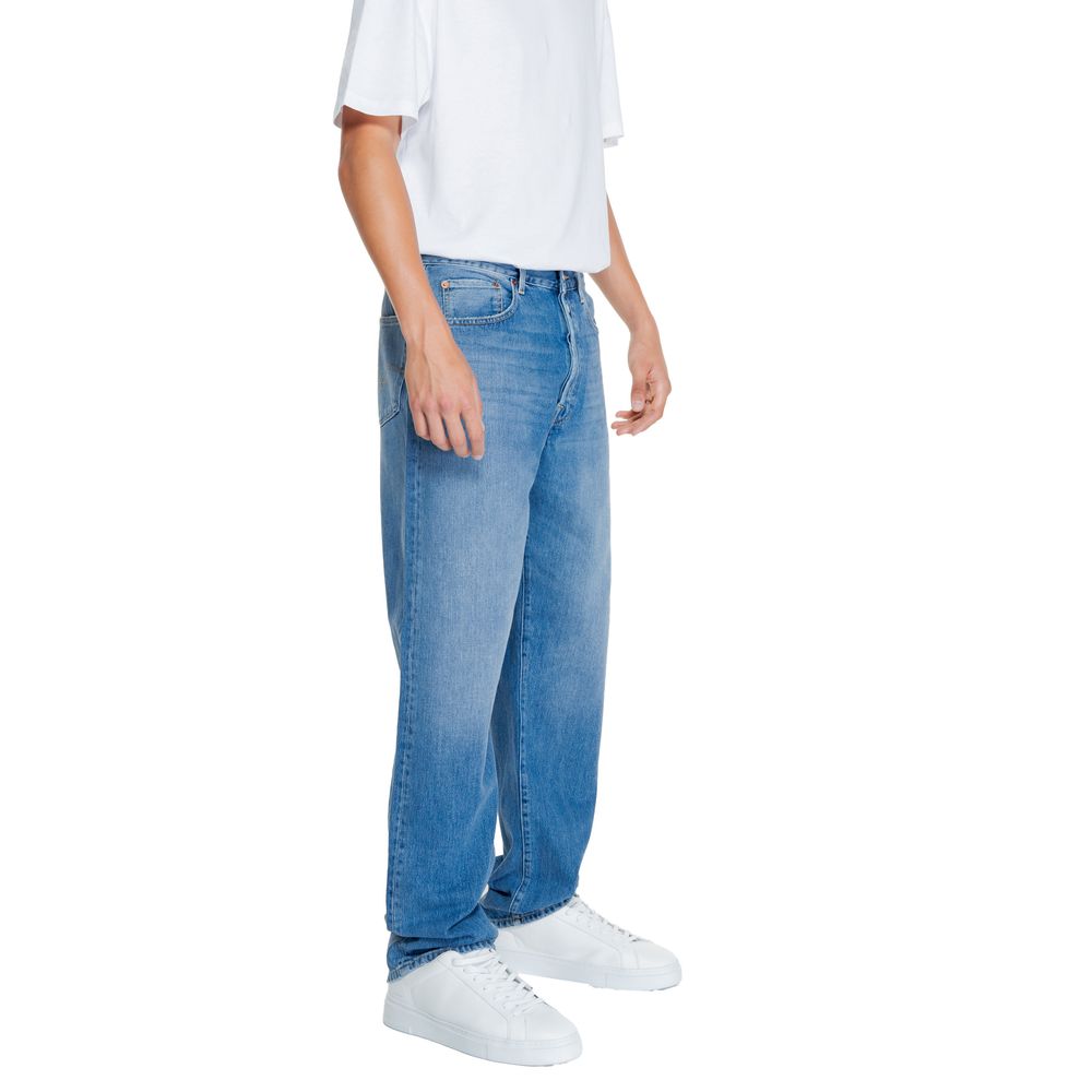 Blaue Jeans aus Baumwolle mit entspannter Passform