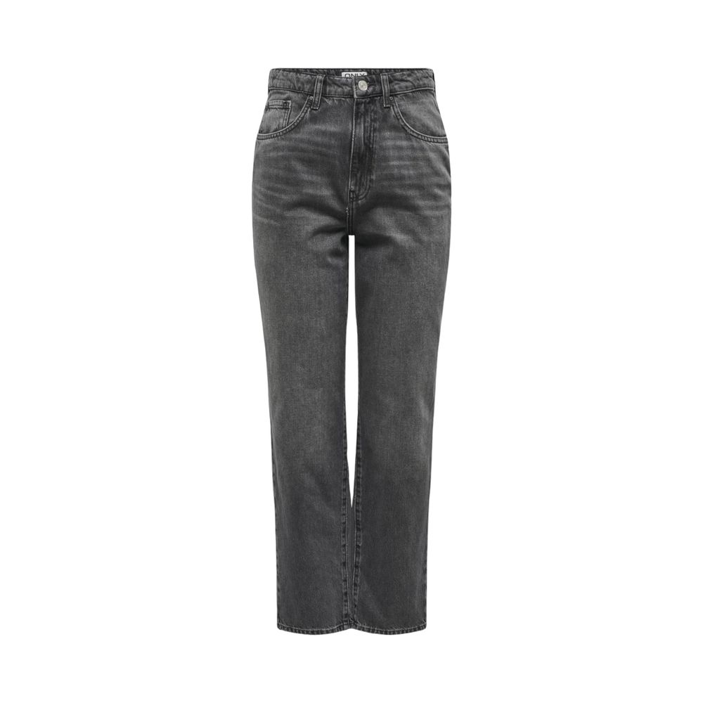 Graue Mom-Jeans aus Baumwolle