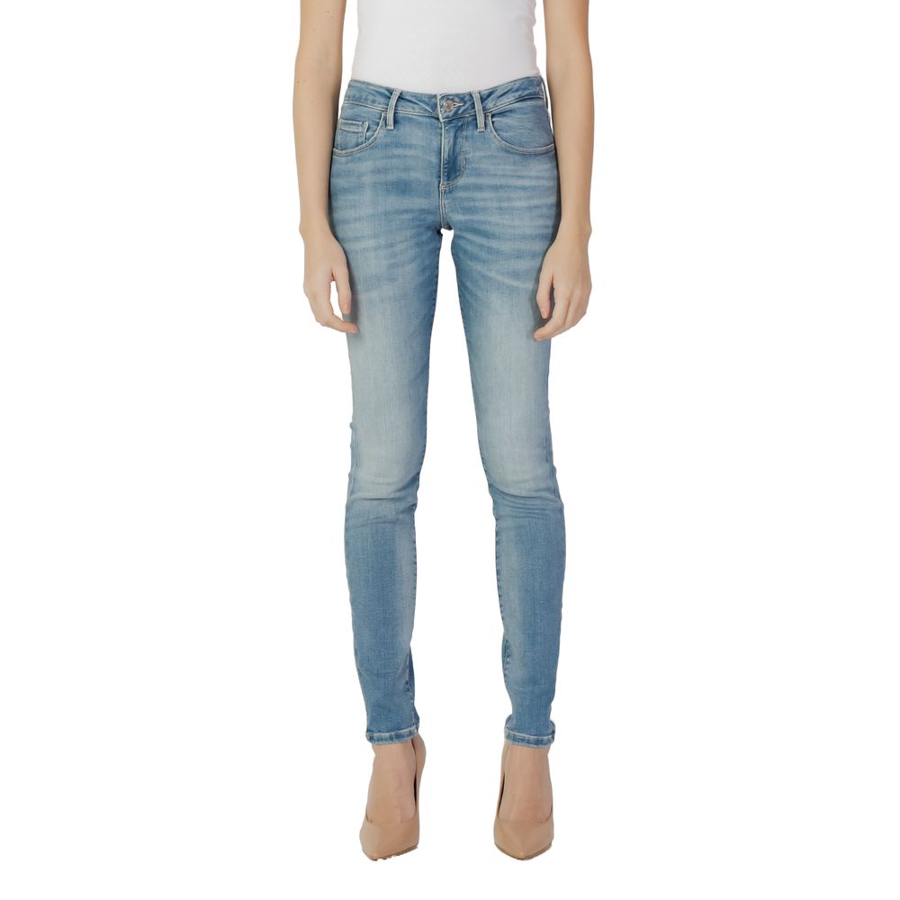 Blaue Skinny-Jeans aus Baumwolle