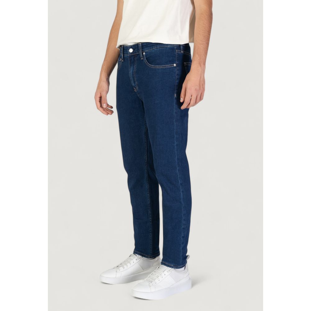 Blaue Slim Fit-Jeans aus Baumwolle