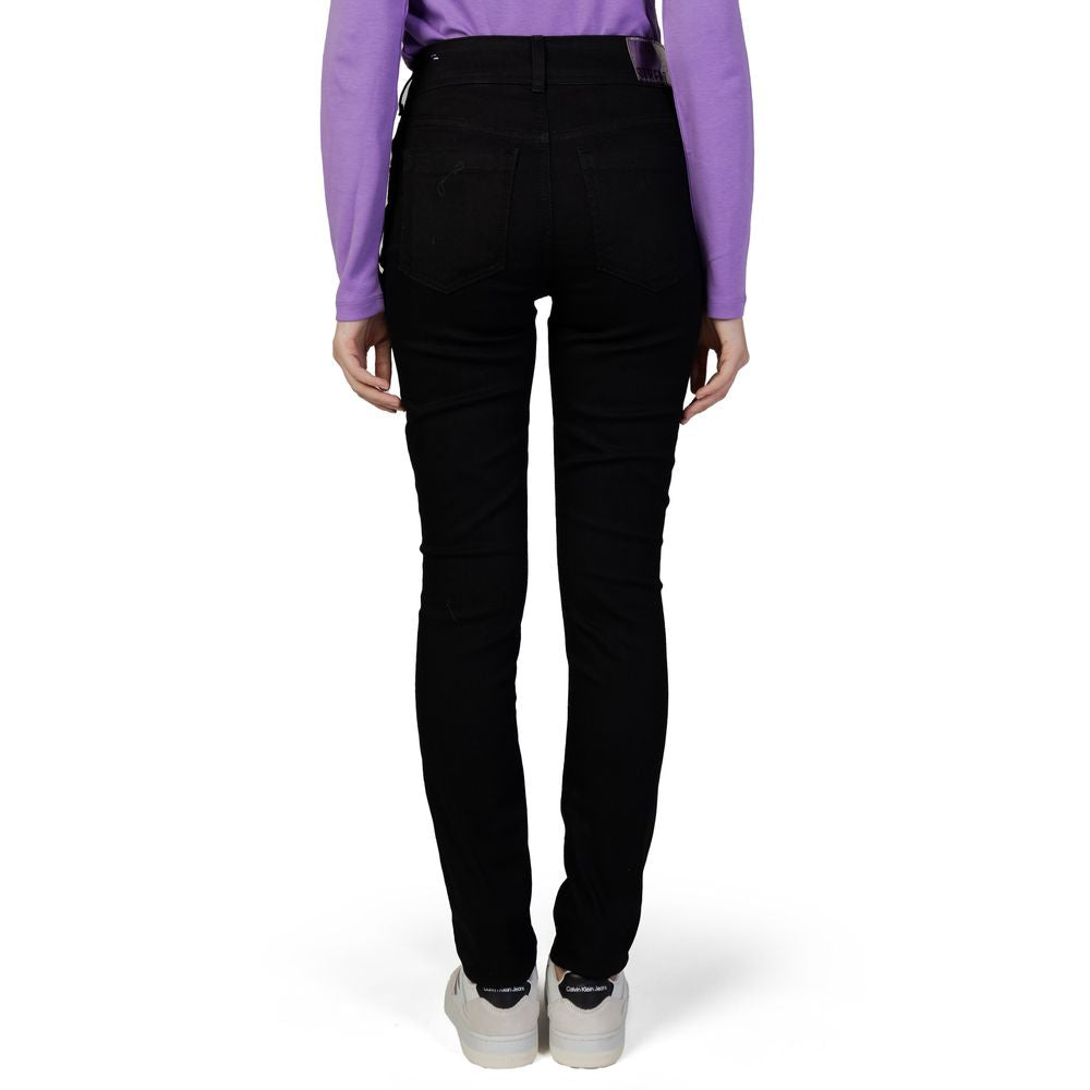 Schwarze Slim Fit-Jeans aus Baumwolle