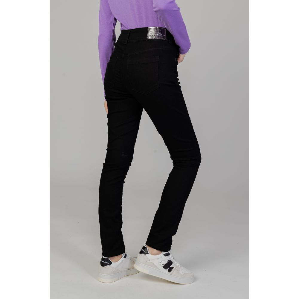 Schwarze Slim Fit-Jeans aus Baumwolle