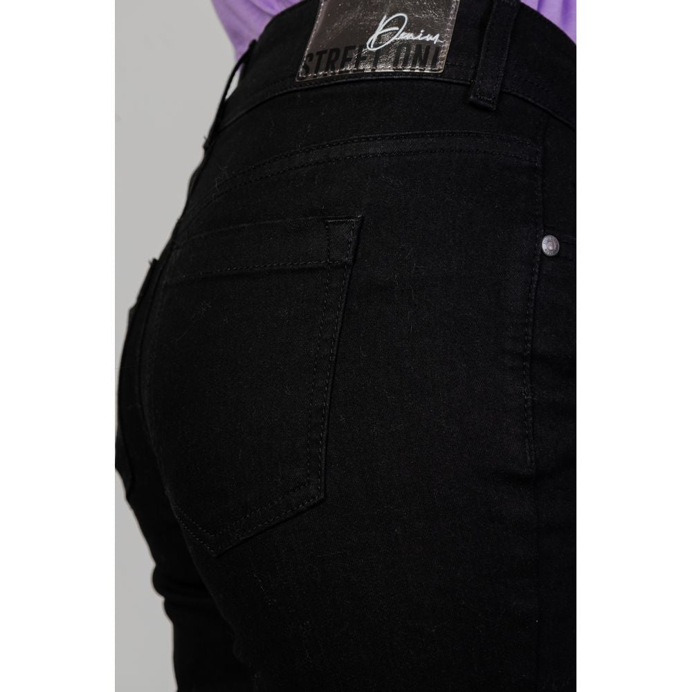 Schwarze Slim Fit-Jeans aus Baumwolle