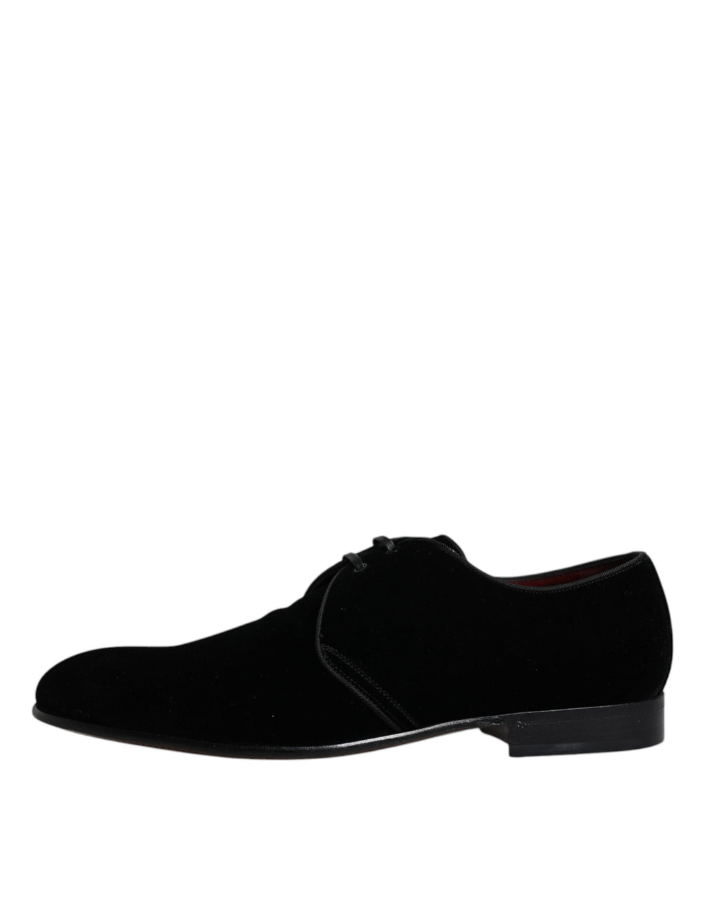 Schwarze Derby-Schnürschuhe aus Samt und Leder