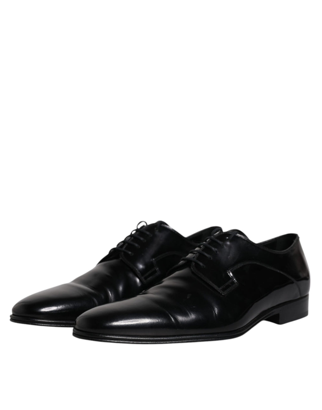 Schwarze Derby-Schuhe aus Leder mit Schnürung