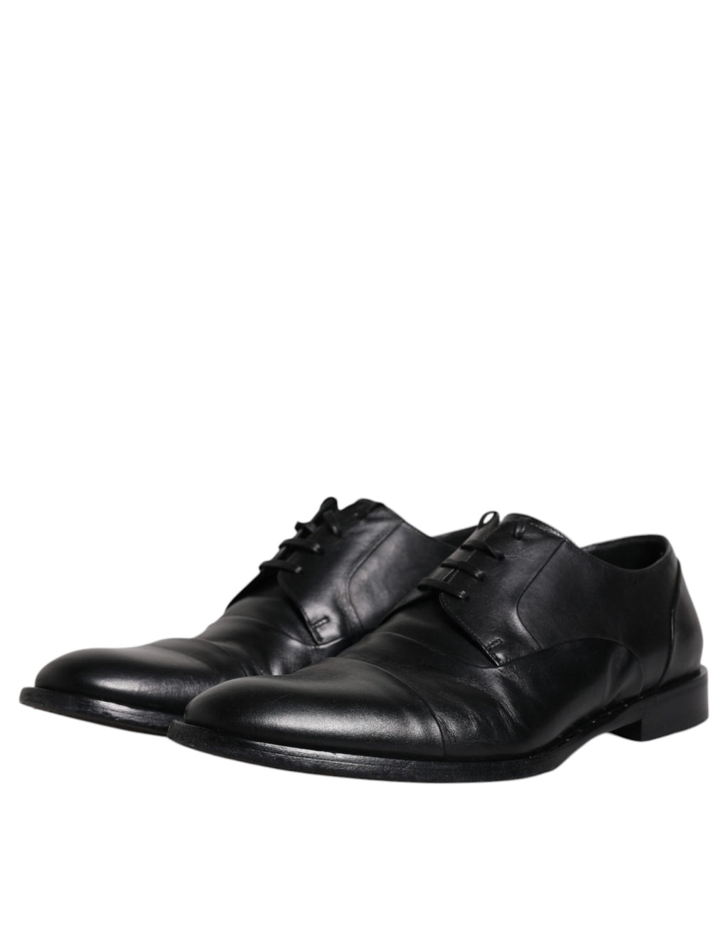 Schwarze Derby-Schnürschuhe aus Leder für Herren