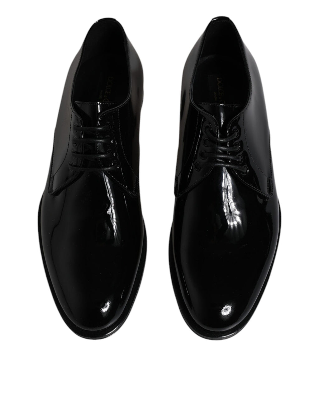 Schwarze Derby-Schuhe aus Lackleder für formelle Anlässe