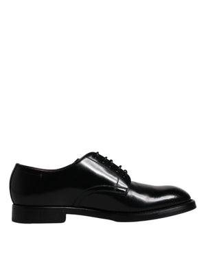 Schwarze Derby-Schnürschuhe aus Leder für Herren