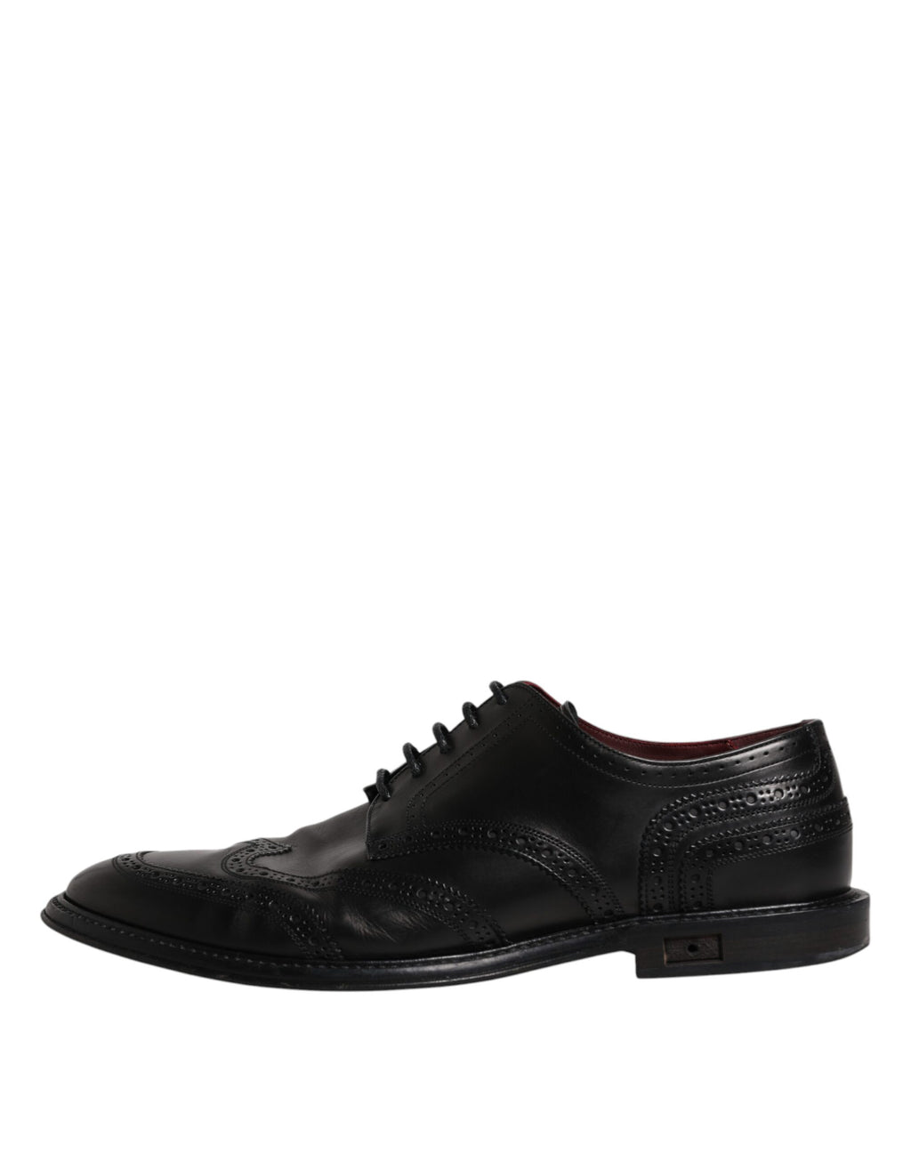 Schwarze Derby-Schuhe aus Leder mit Flügelkappe