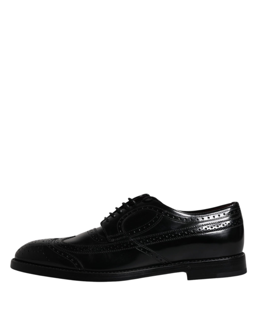Schwarze Derby-Schuhe aus Leder mit Flügelkappe