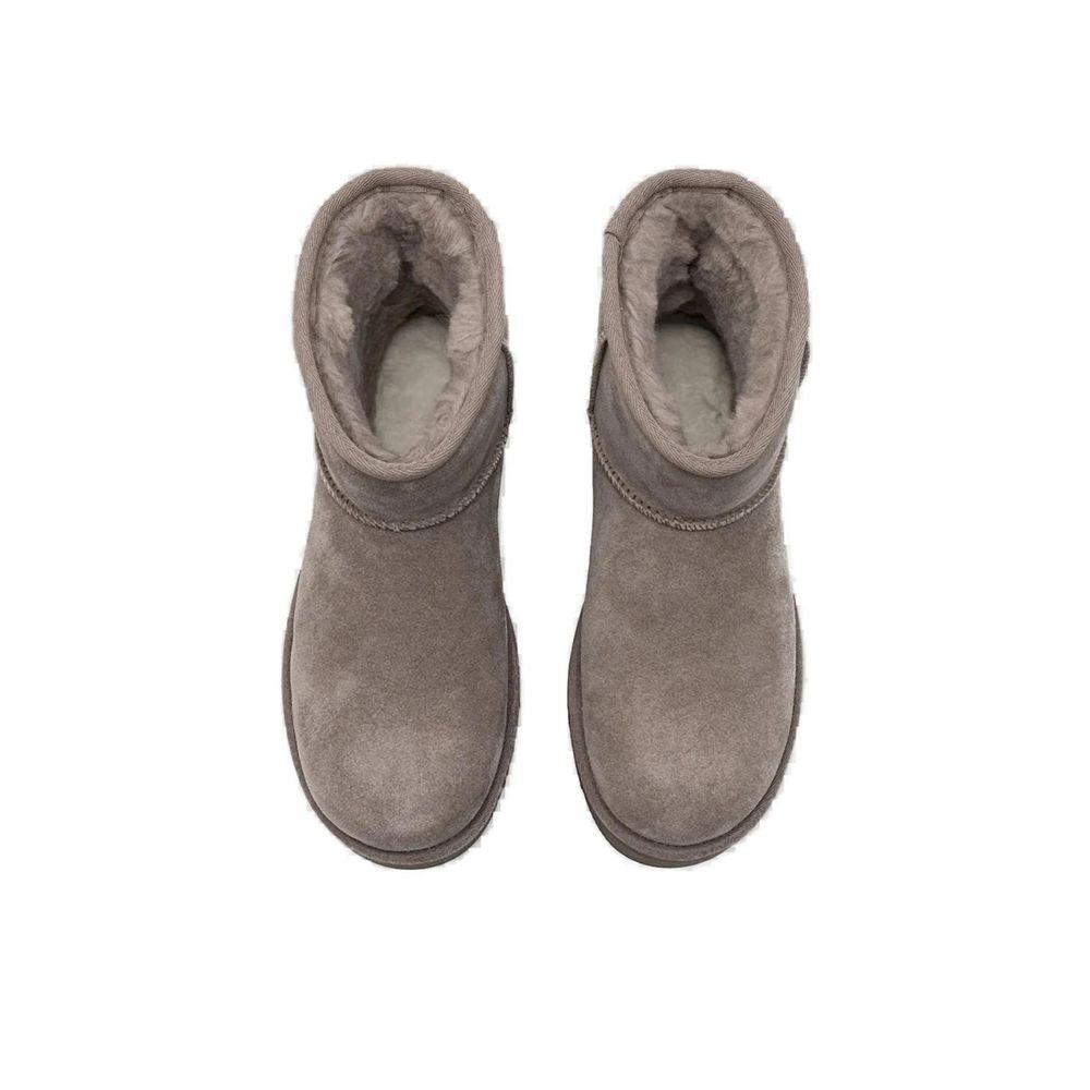 Gray Suede Leather Ankle
