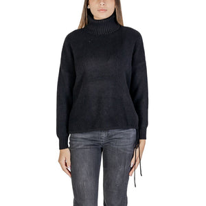 Schwarzer Rollkragenpullover aus Viskose