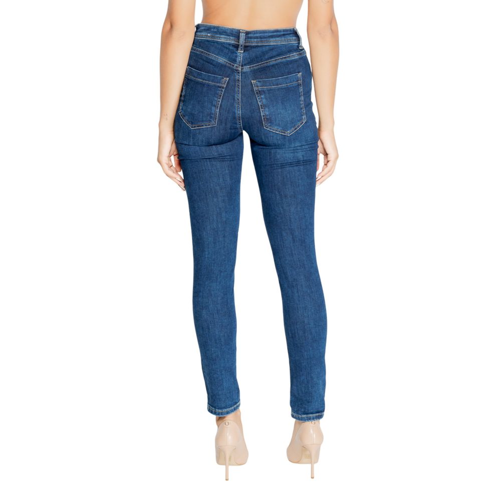 Blaue Mom-Jeans aus Baumwolle