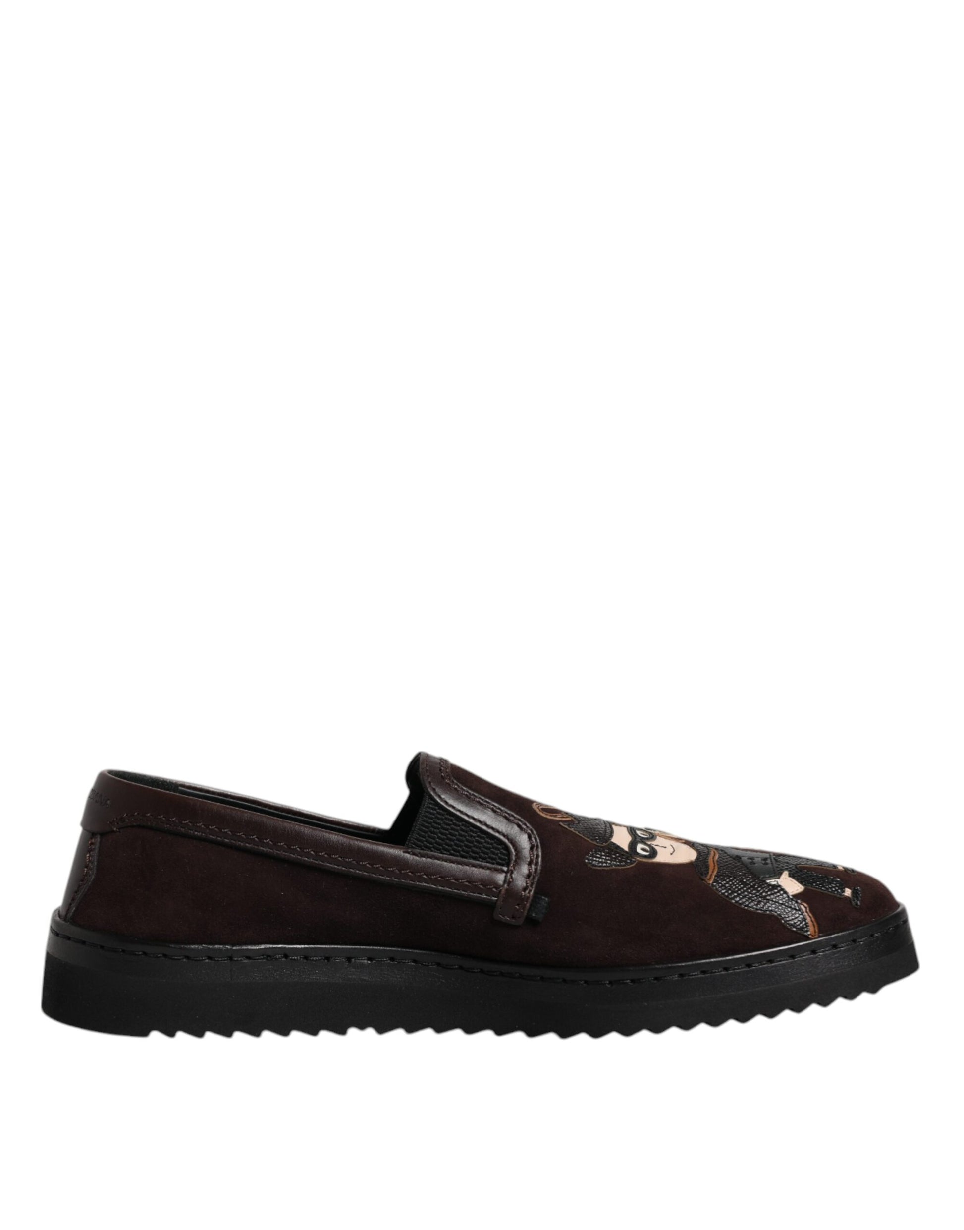 Braune DG Family Slipper aus Wildleder