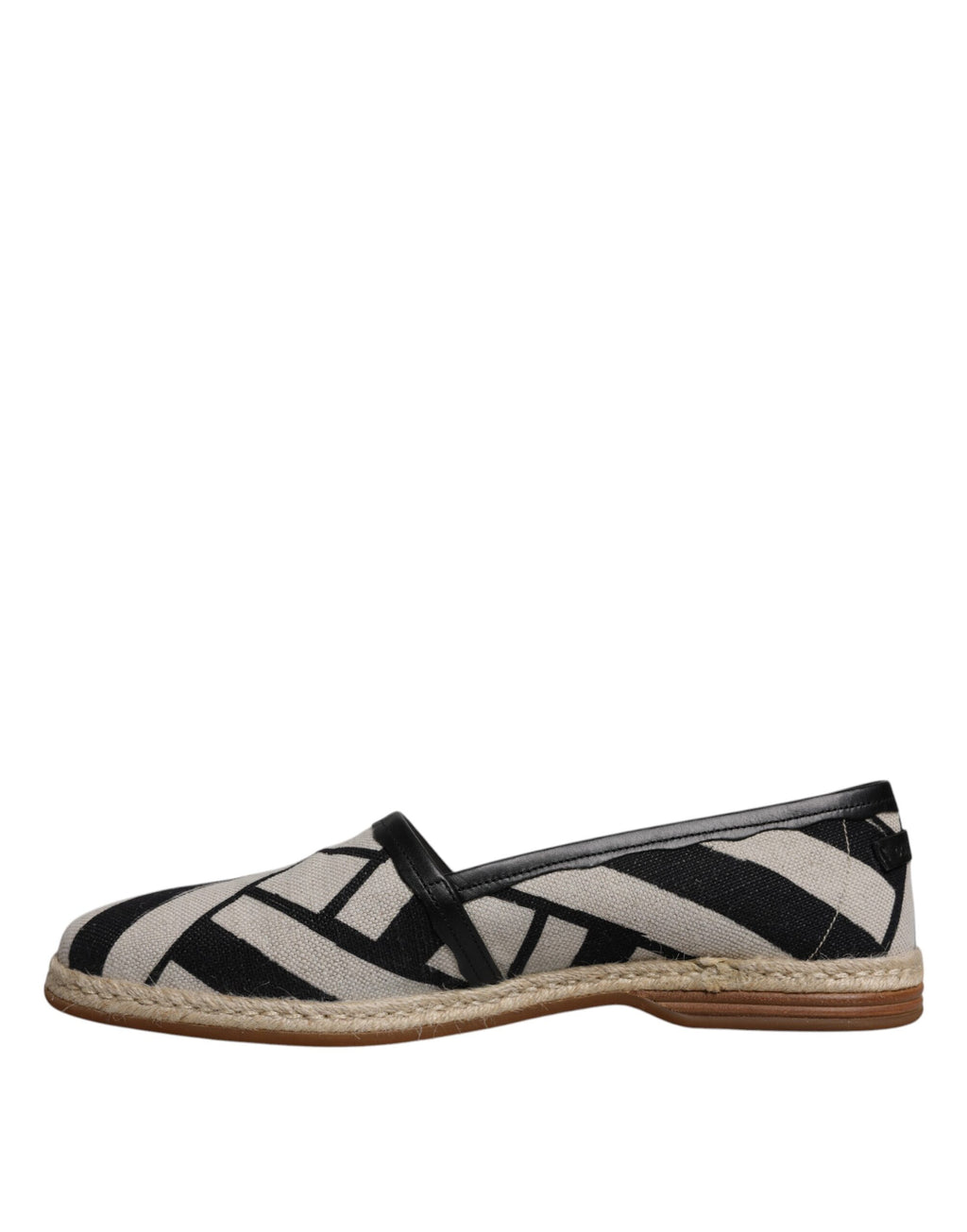 Espadrille-Schuhe mit schwarzen und weißen Streifen