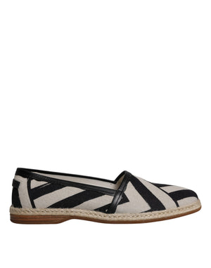 Espadrille-Schuhe mit schwarzen und weißen Streifen