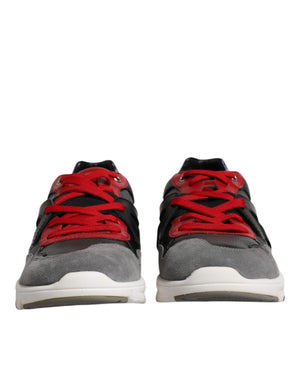 Mehrfarbige Low-Top-Sneakers aus Wildleder