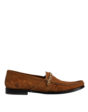 Braune Wildleder-Loafer-Abendschuhe