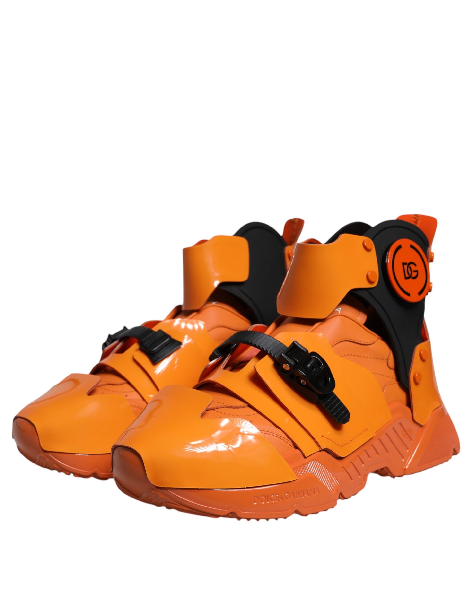 Orange Multi Panel Chunky High Top Sneakers Schuhe