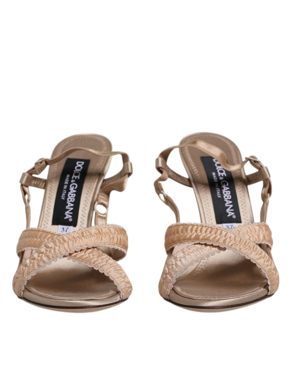 Dolce & Gabbana Beige Keira Slingback Heels Sandals Shoes