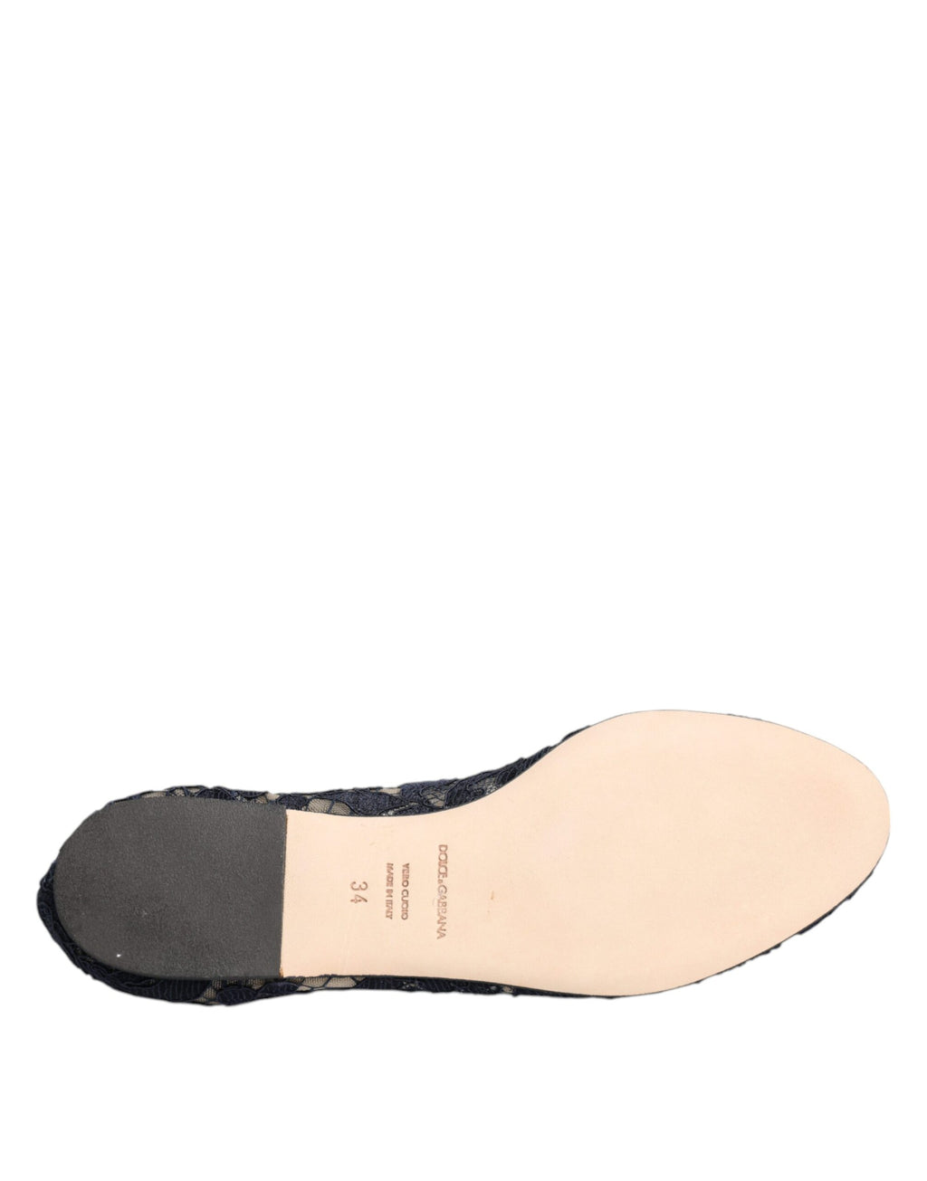 Blaue Taormina Lace Crystals Flats Schuhe