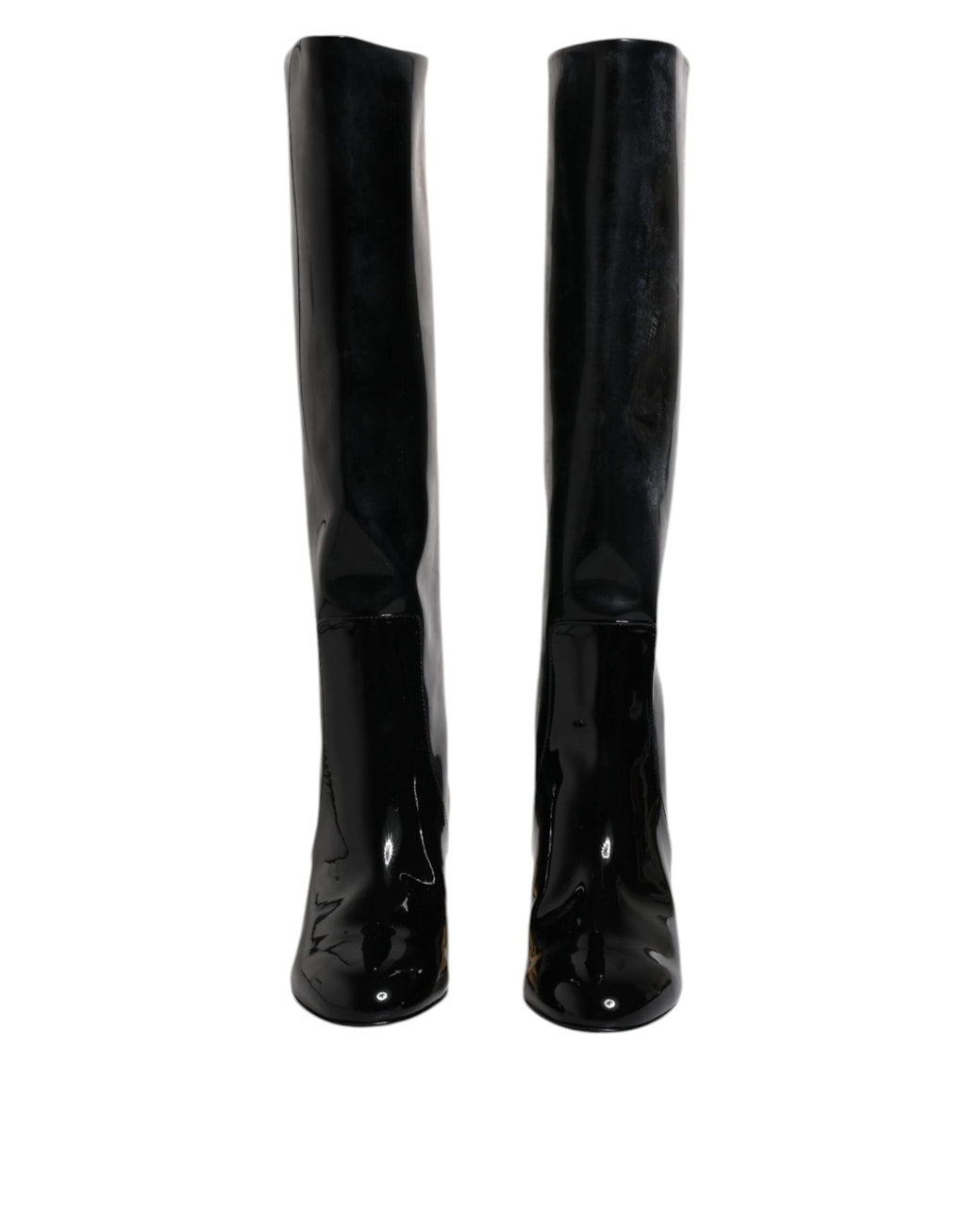 Schwarze Lackleder Vally High Boots Schuhe