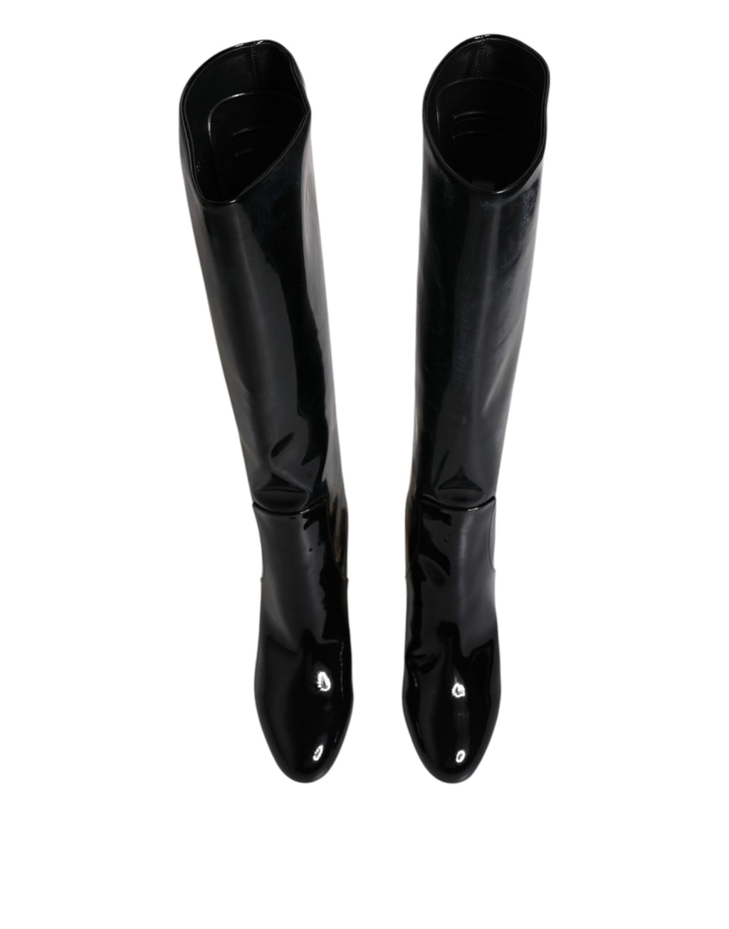 Schwarze Lackleder Vally High Boots Schuhe