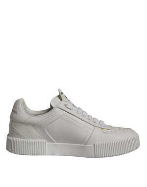 Weiße Miami Leder Low Top Sneakers Schuhe