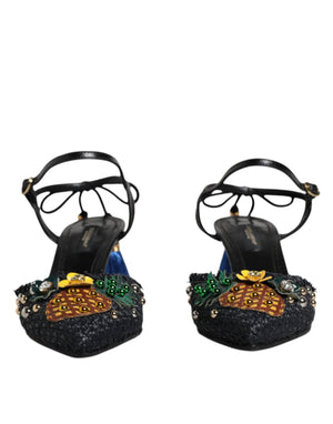 Schwarze Ananas Bellucci Heels Sandalen Schuhe