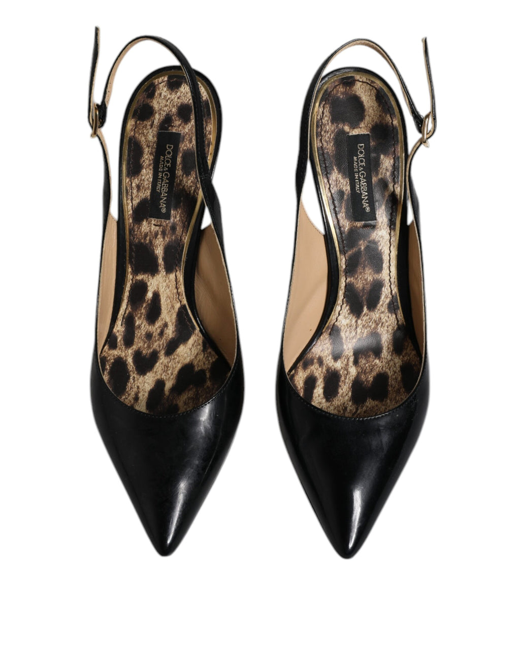 Schwarze Leder High Heels Slingbacks Schuhe
