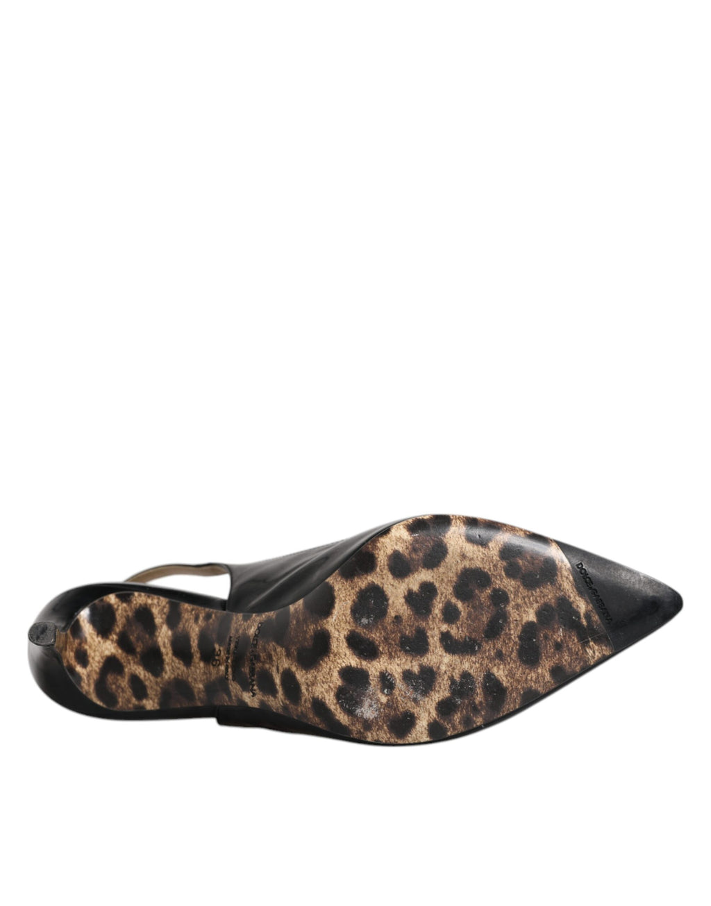 Schwarze Leder High Heels Slingbacks Schuhe