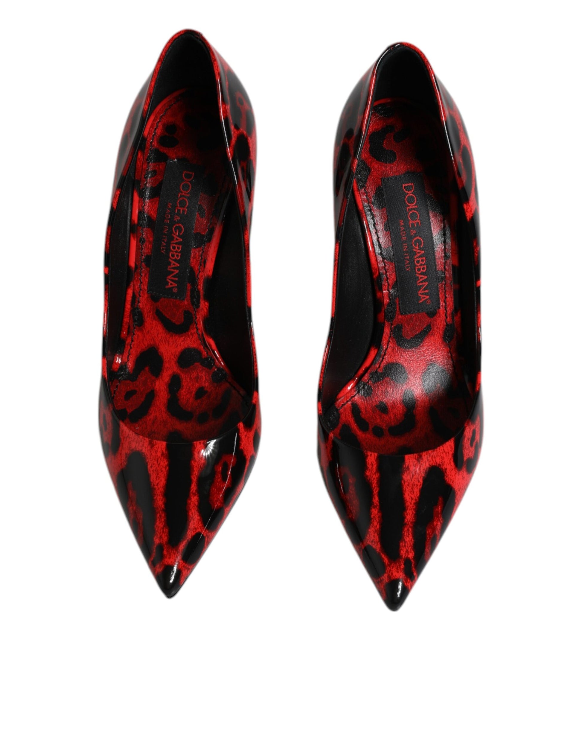 Rote Leoparden-Leder-Stiletto-High-Heels-Pumps-Schuhe
