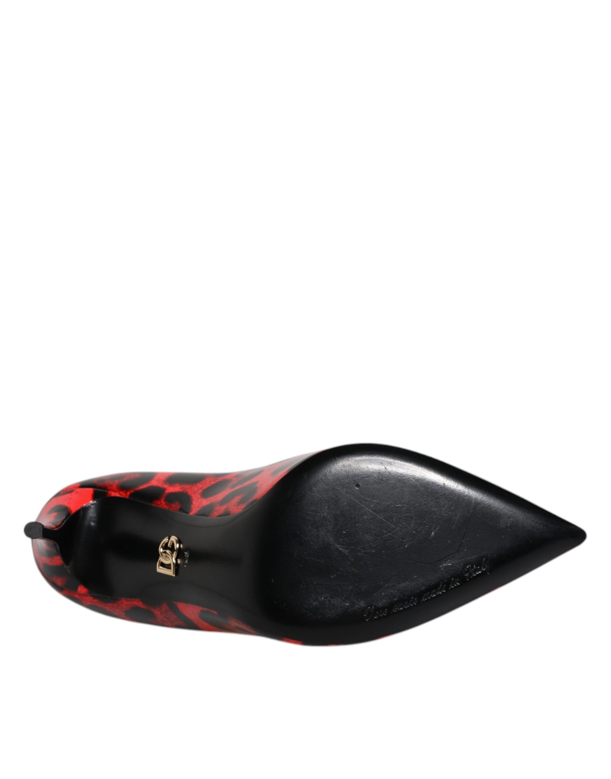 Rote Leoparden-Leder-Stiletto-High-Heels-Pumps-Schuhe