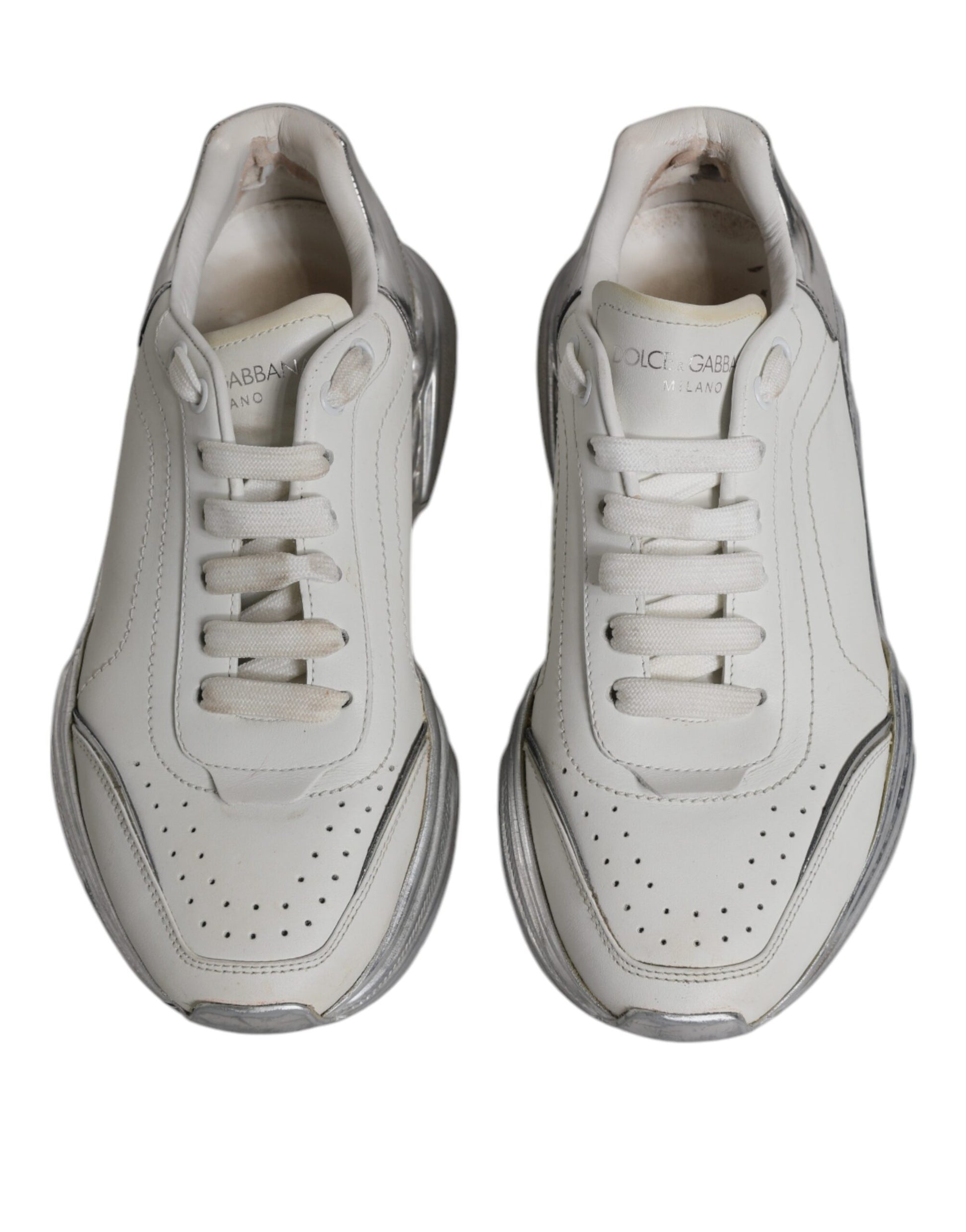 Weiß Silber Daymaster Low Top Sneakers Schuhe