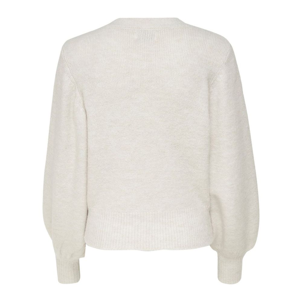 Cremefarbener Polyesterpullover