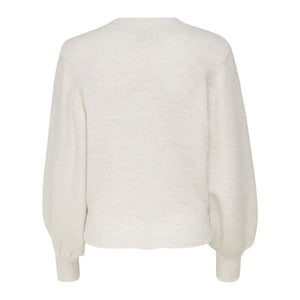 Cremefarbener Polyesterpullover