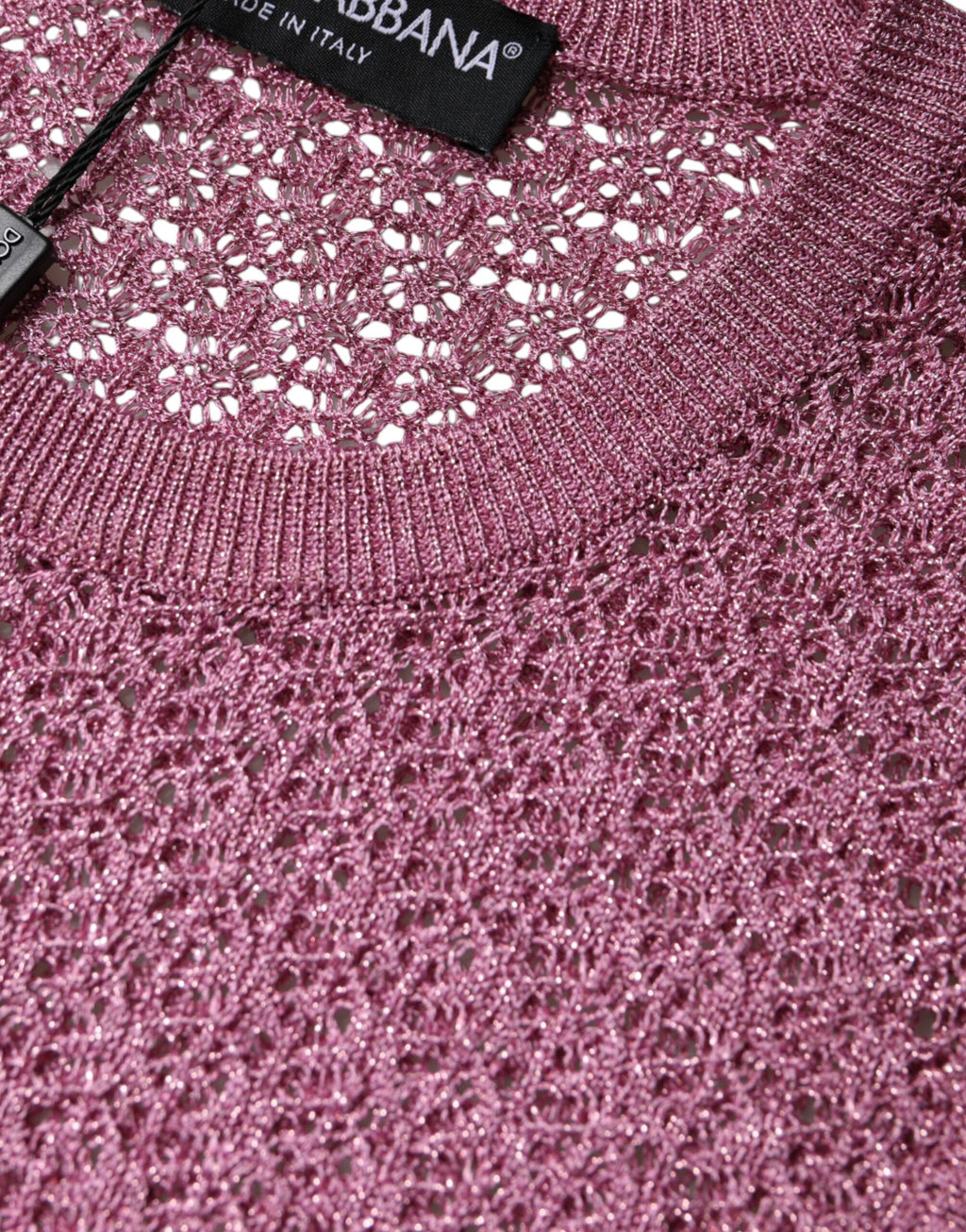 Durchsichtiges, ärmelloses Tanktop aus Netzstoff in Rosa