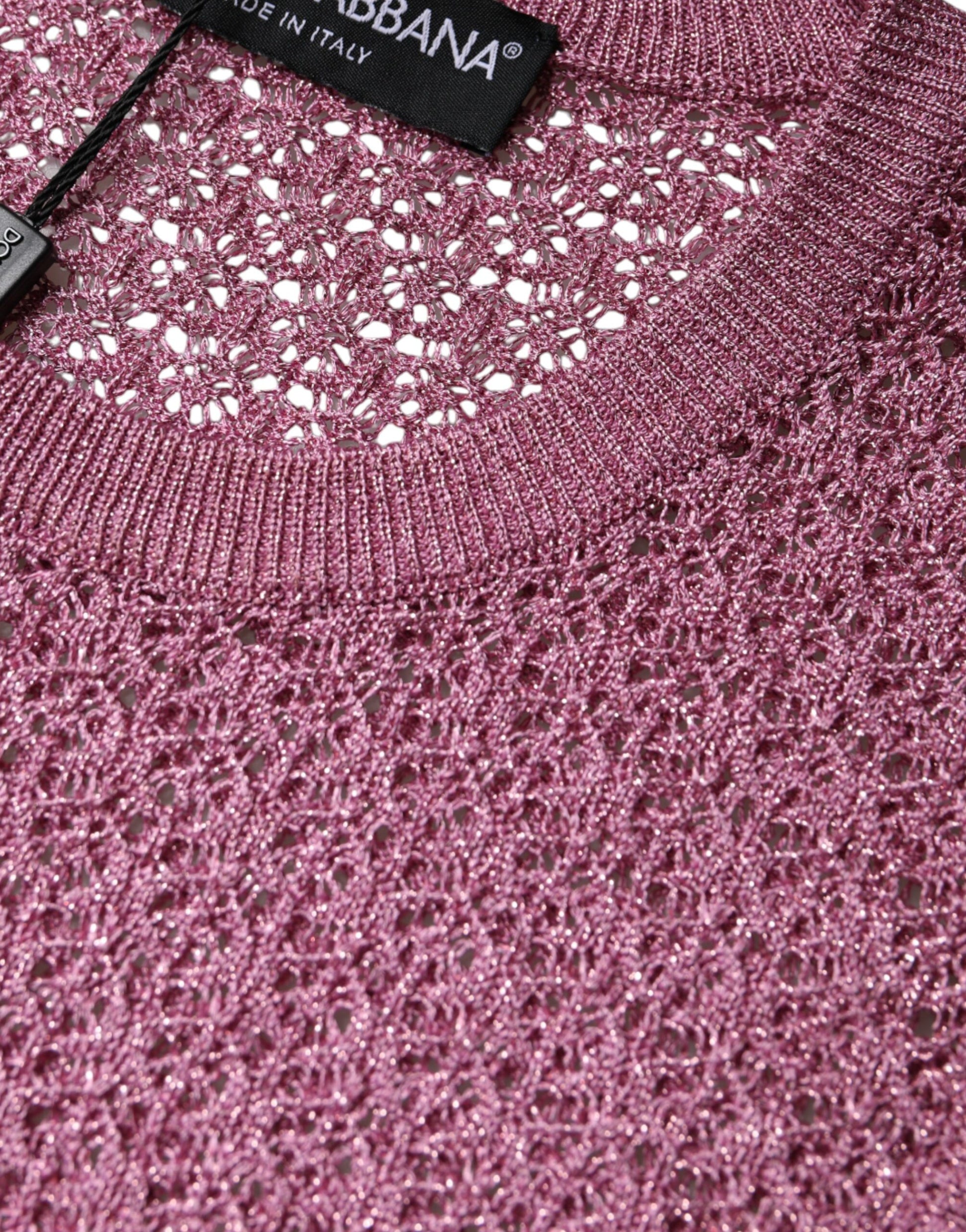 Durchsichtiges, ärmelloses Tanktop aus Netzstoff in Rosa